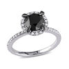 Thumbnail Image 0 of 2 CT. T.W. Enhanced Black and White Diamond Solitaire Ring in 10K White Gold