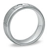 Thumbnail Image 2 of 1/10 CT. T.W. Diamond Step Edge Wedding Band in Cobalt - Size 10