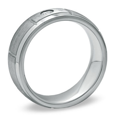 Cobalt & Stainless Steel 1/10 CTW Diamond 7 mm Mens Wedding Band Size 10 