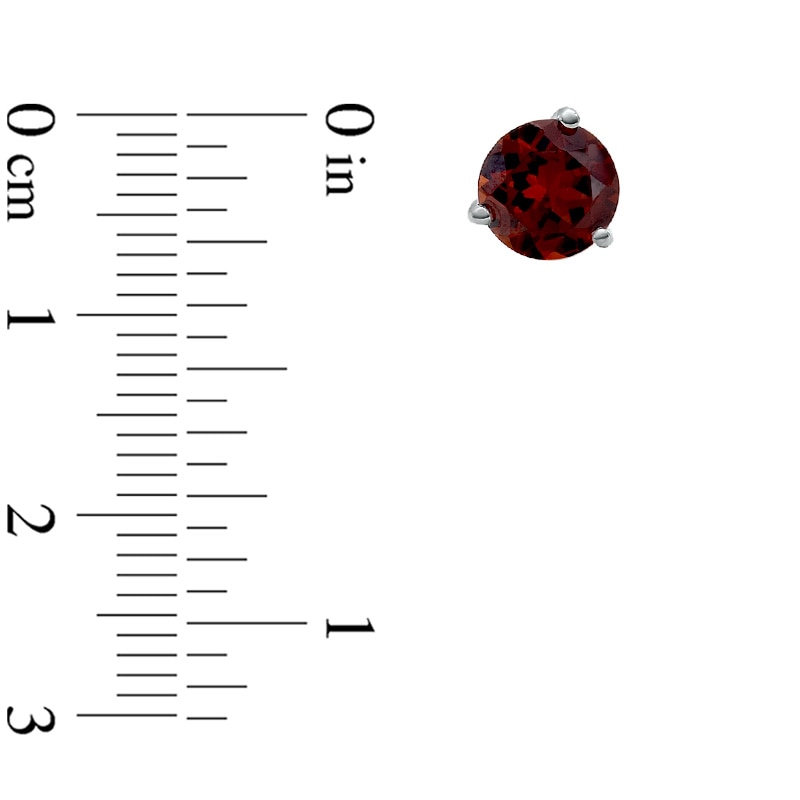 Main Image 2 of 7.0mm Garnet Stud Earrings in Sterling Silver