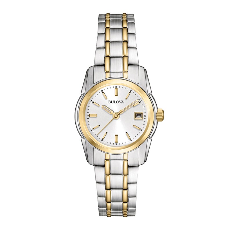 Main Image 1 of Ladies' Bulova Two-Tone Watch with Silver-Tone Dial (Model: 98M105)