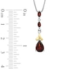 Thumbnail Image 2 of Pear-Shaped Garnet and Diamond Accent Pendant and Earrings Set in Sterling Silver and 14K Gold