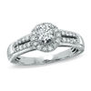 Thumbnail Image 1 of 1/2 CT. T.W. Diamond Split-Shank Frame Engagement Ring in 14K White Gold