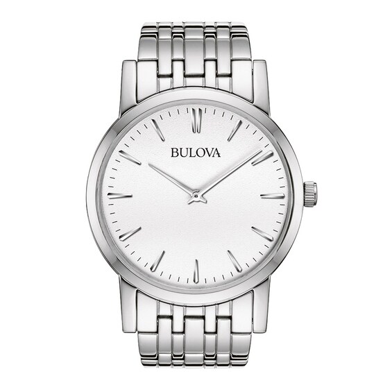 Men's Bulova Watch with Silver-Tone Dial (Model: 96A115)