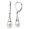 Thumbnail Image 0 of Oval Freshwater Cultured Pearl Floral Drop Earrings in Sterling Silver