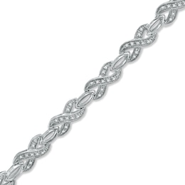 1/3 CT. T.W. Diamond Figure Eight Bracelet in Sterling Silver