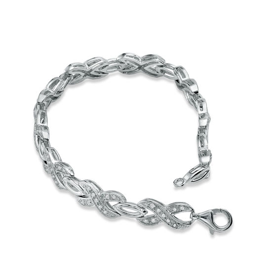 1/3 CT. T.w. Diamond Figure Eight Bracelet in Sterling Silver