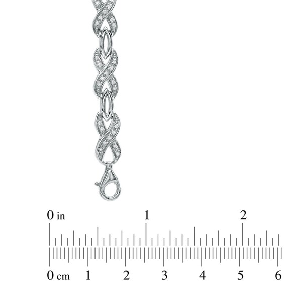 1/3 CT. T.w. Diamond Figure Eight Bracelet in Sterling Silver