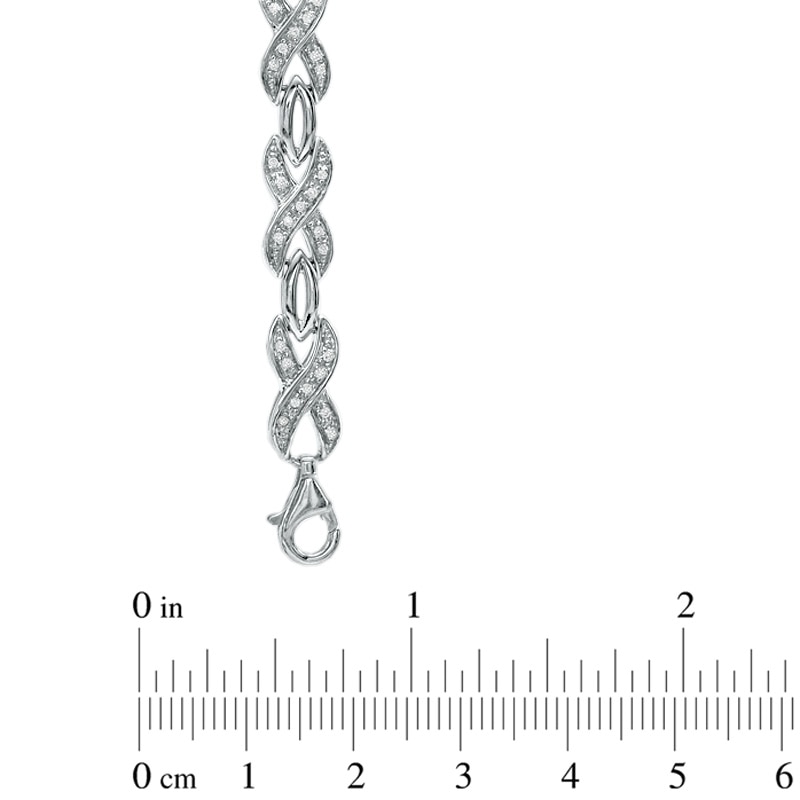1/3 CT. T.W. Diamond Figure Eight Bracelet in Sterling Silver
