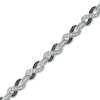 Thumbnail Image 1 of 1/3 CT. T.W. Enhanced Black and White Diamond "X" Bracelet in Sterling Silver
