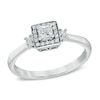 Thumbnail Image 0 of 1/4 CT. T.W. Princess-Cut Diamond Frame Promise Ring in 10K White Gold