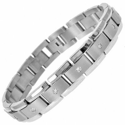 Men S 1 Ct T W Diamond Link Bracelet In Anium 8 25 View Men S 1 Ct T W Diamond Link Bracelet