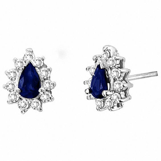 Blue Sapphire Pear Shaped Flat Back Earring – FreshTrends