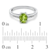 Thumbnail Image 2 of Cushion-Cut Peridot and White Topaz Accent Ring in Sterling Silver