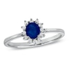 Thumbnail Image 0 of Oval Blue Sapphire and Diamond Accent Ring in 10K White Gold