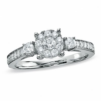 Jewelry Adviser Rings 14k White Gold 8mm Cubic Zirconia ring