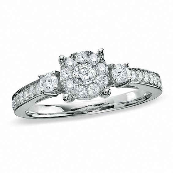 5/8 CT. T.w. Diamond Engagement Ring in 14K White Gold