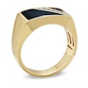 Thumbnail Image 1 of Men's Onyx Flag Ring with Diamond Accents in 10K Gold - Size 10.5