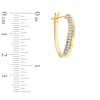 Thumbnail Image 1 of 1/5 CT. T.W. Diamond Wave Hoop Earrings in 10K Gold