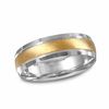 Thumbnail Image 0 of 6.0mm Multi-Finish Wedding Band in 10K Two-Tone Gold