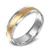 Thumbnail Image 1 of 6.0mm Multi-Finish Wedding Band in 10K Two-Tone Gold
