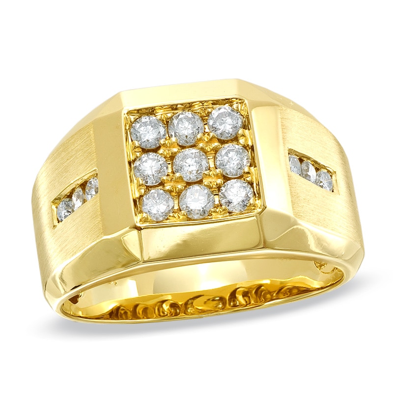 Main Image 1 of 3/4 CT. T.W. Diamond Square Framed Ring in 10K Gold