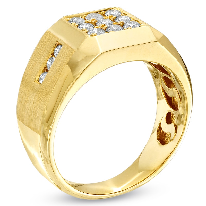 Men's 3/4 CT. T.W. Diamond Square Framed Ring in 10K Gold