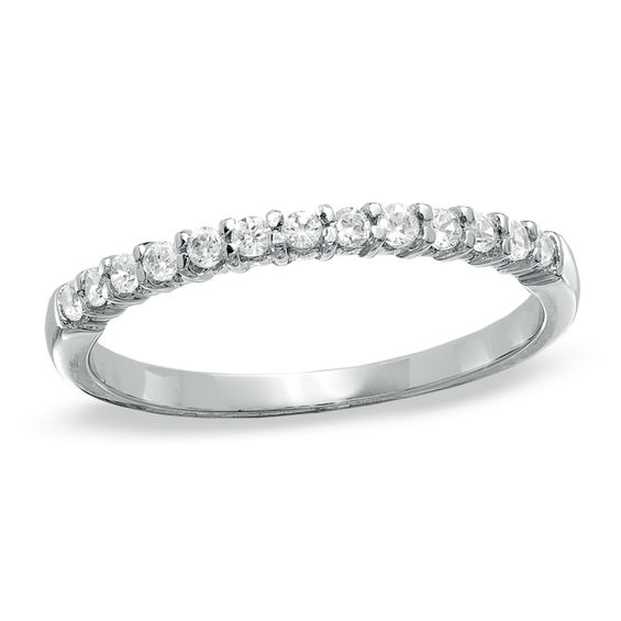 1/4 CT. T.W. Diamond Band in 10K White Gold | Round | Wedding | Zales