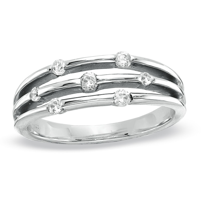 1/4 CT. T.W. Diamond Orbit Band in 10K White Gold