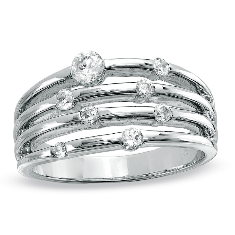 1/2 CT. T.W. Diamond Orbit Band in 10K White Gold