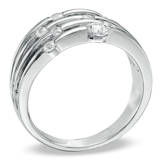 1/2 CT. T.w. Diamond Orbit Band in 10K White Gold