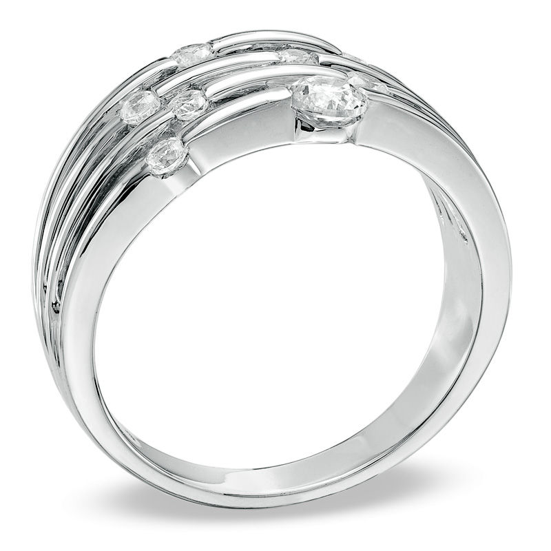 1/2 CT. T.W. Diamond Orbit Band in 10K White Gold