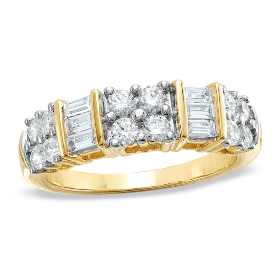 1 CT. T.w. Diamond Clover Band in 10K Gold