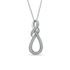 Thumbnail Image 1 of 1/4 CT. T.W. Diamond Knotted Swirl Pendant in Sterling Silver