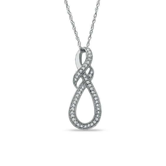 1/4 CT. T.w. Diamond Knotted Swirl Pendant in Sterling Silver