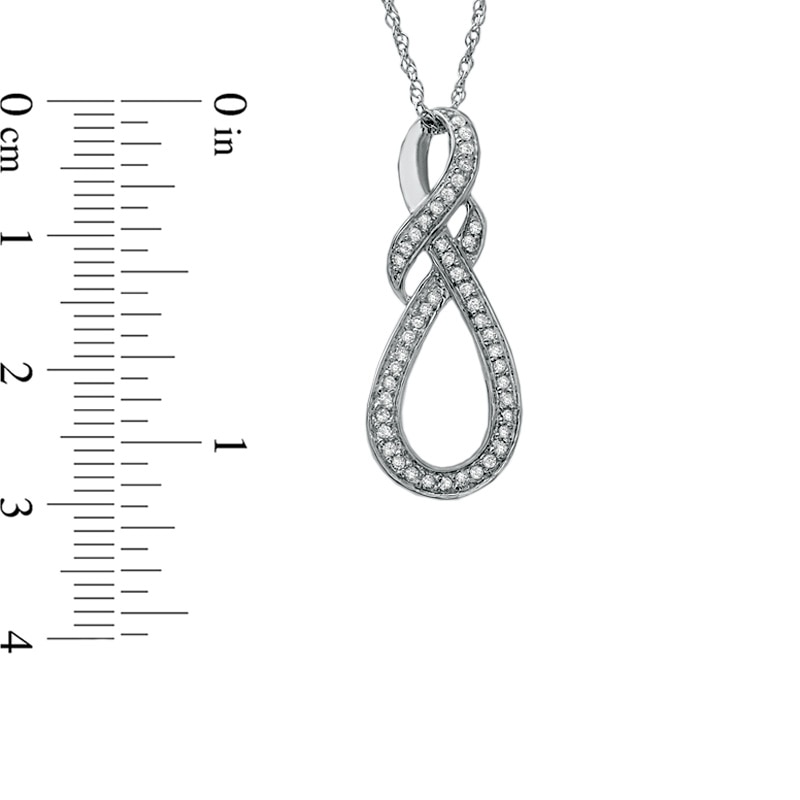 Main Image 2 of 1/4 CT. T.W. Diamond Knotted Swirl Pendant in Sterling Silver