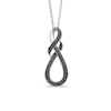 Thumbnail Image 0 of 1/4 CT. T.W. Black Diamond Knotted Swirl Pendant in Sterling Silver