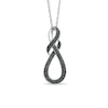 Thumbnail Image 1 of 1/4 CT. T.W. Black Diamond Knotted Swirl Pendant in Sterling Silver
