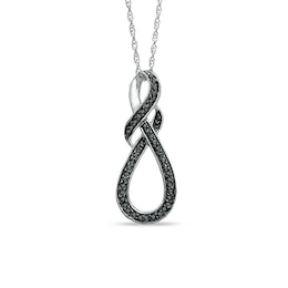 1/4 CT. T.W. Black Diamond Knotted Swirl Pendant in Sterling Silver