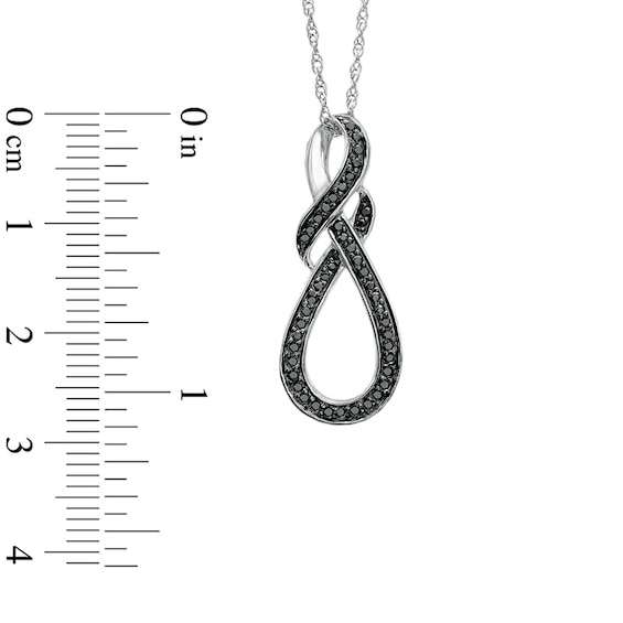 1/4 CT. T.w. Black Diamond Knotted Swirl Pendant in Sterling Silver