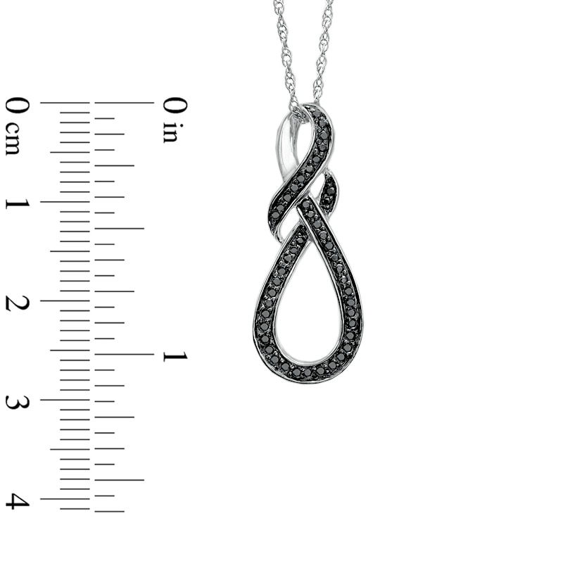 Main Image 2 of 1/4 CT. T.W. Black Diamond Knotted Swirl Pendant in Sterling Silver