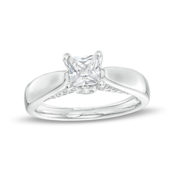 1 CT. T.w. Certified Princess-Cut Diamond Engagement Ring in 14K White Gold (J/I2)