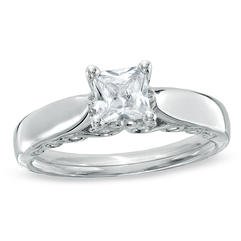 1 CT. T.W. Princess-Cut Diamond Solitaire Engagement Ring in 14K White Gold (I-J/I2)