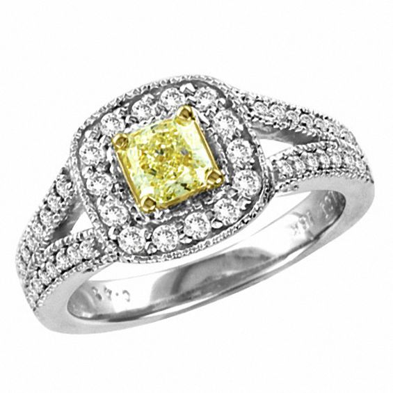 zales canary yellow diamond ring