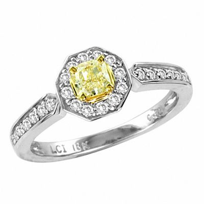 1.5 ct Canary Three Stone Ring Top Russian Quality CZ Extra Brilliant  Sz 9 