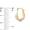 Thumbnail Image 2 of Satin and Polished Finish Hoop Earrings in 14K Gold