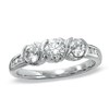 Thumbnail Image 1 of 1 CT. T.W. Diamond Three Stone X Swirl Ring in 14K White Gold