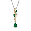 Thumbnail Image 1 of Pear-Shaped Emerald and Diamond Accent Pendant in Sterling Silver and 14K Gold