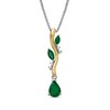 Thumbnail Image 0 of Pear-Shaped Emerald and Diamond Accent Pendant in Sterling Silver and 14K Gold