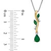 Thumbnail Image 2 of Pear-Shaped Emerald and Diamond Accent Pendant in Sterling Silver and 14K Gold